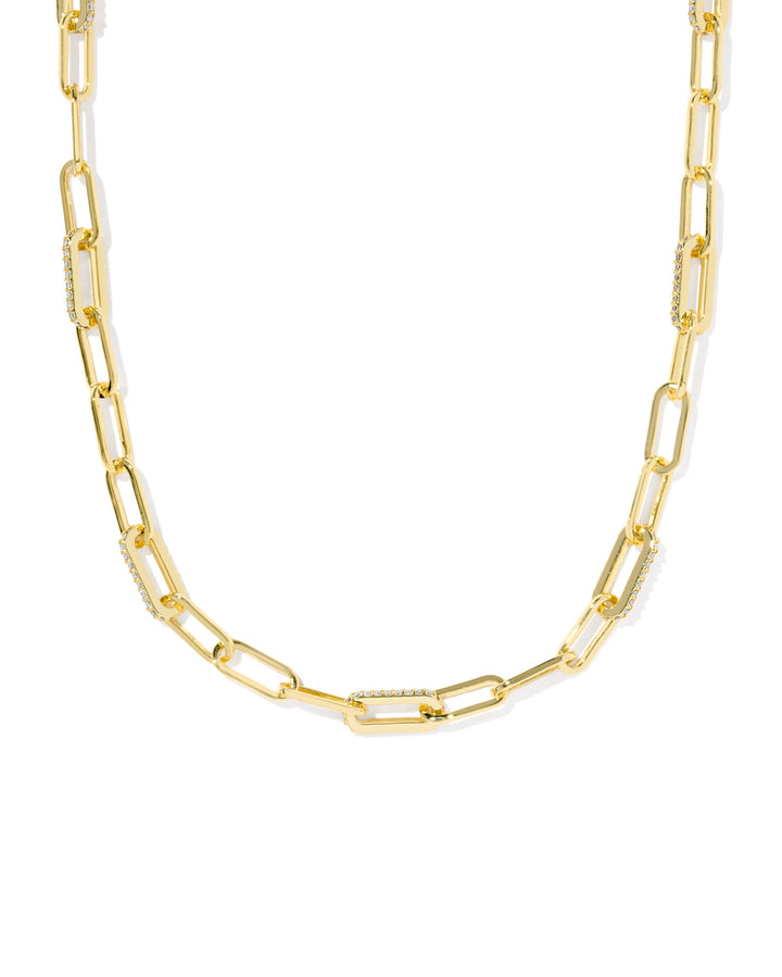Bella Chain Necklace Gold White
