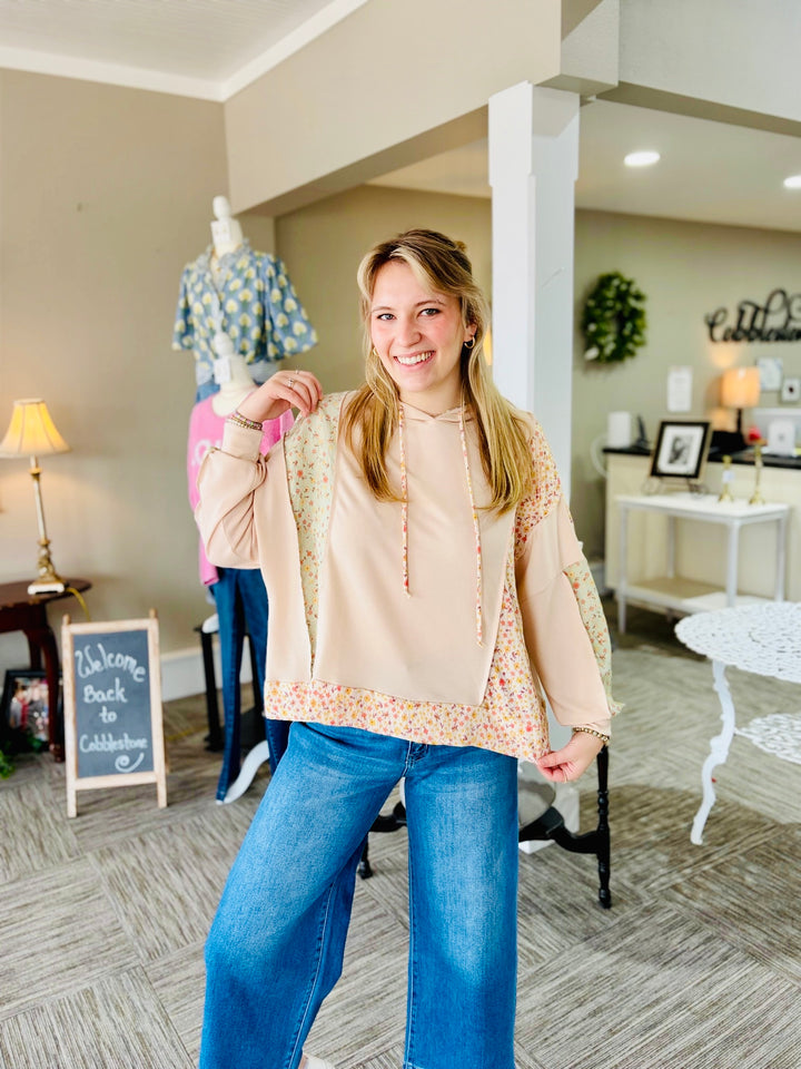 Floral Print Terry Top