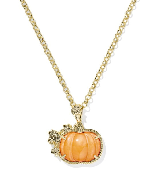Pumpkin long pendant necklace