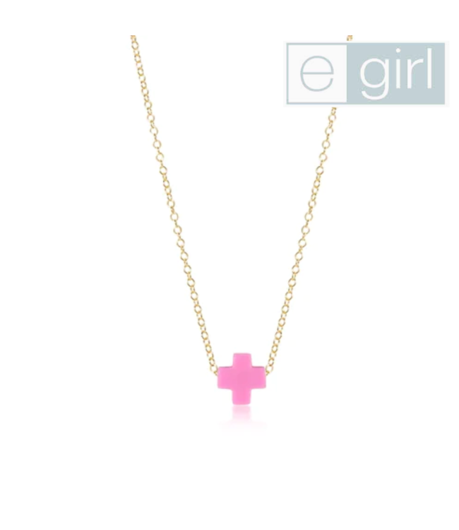 egirl signature cross necklace gold 14"