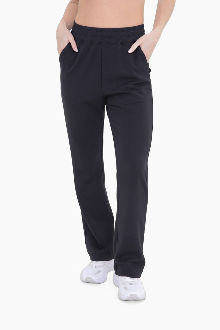High-Waist Pants: BLACK