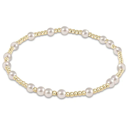Hope Unwritten Gold and Pearl 4mm Beaded Bracelet - Extends