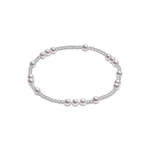 Hope Unwritten Silver and Pearl 4mm Beaded Bracelet