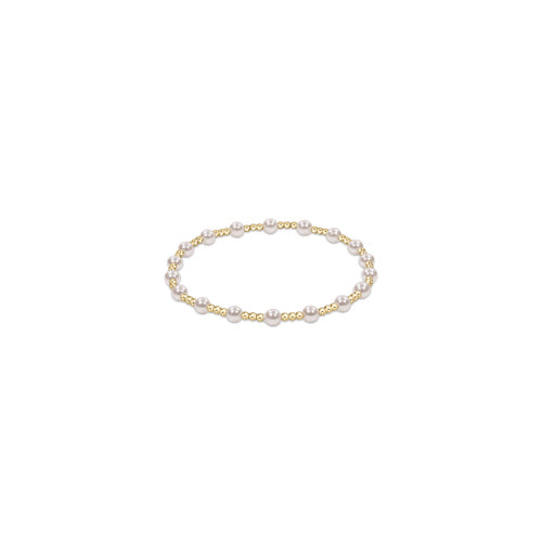 Classic Sincerity Gold Pearl 4 mm Beaded Bracelet