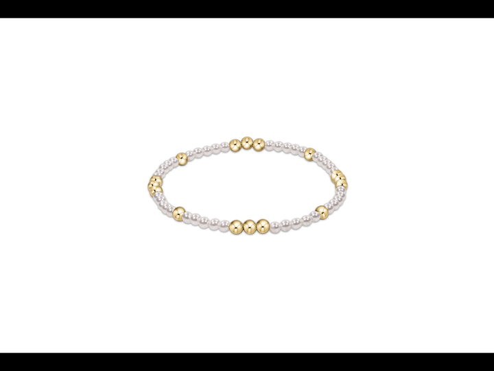 Worthy Pattern 3mm Bead Bracelet - Pearl