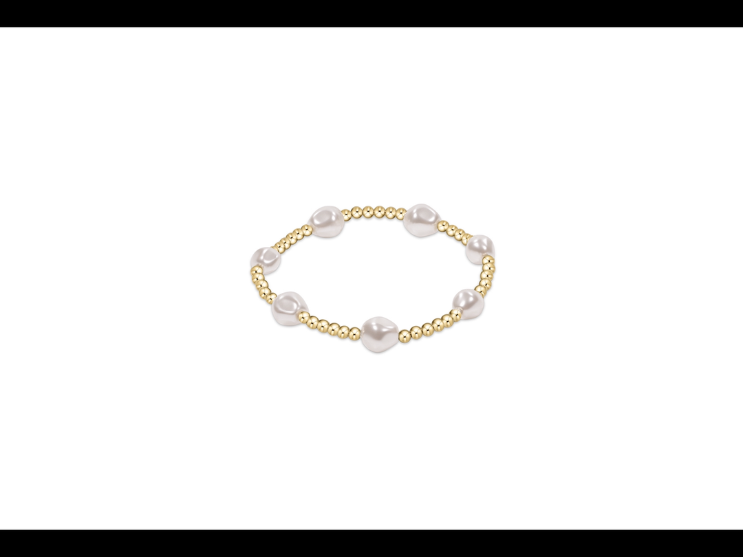 Admire Gold 3mm Bead Bracelet - Pearl