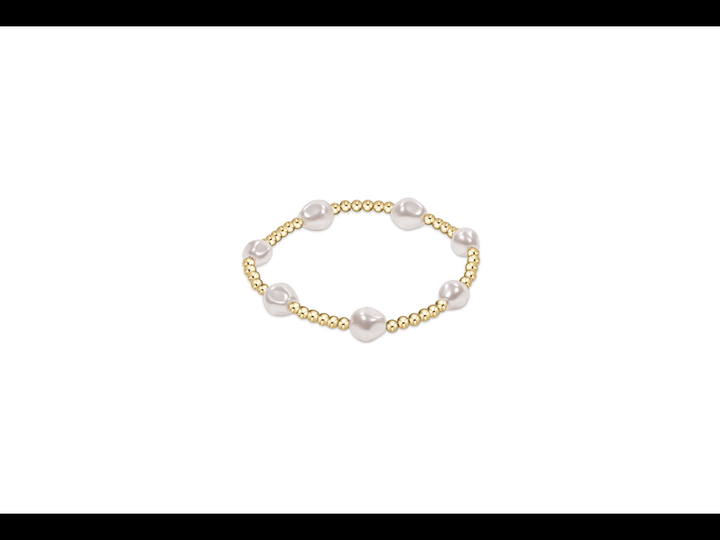 Admire Gold 3mm Bead Bracelet - Pearl