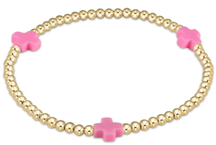egirl Signature Cross 3mm Gold Bracelet - Bright P