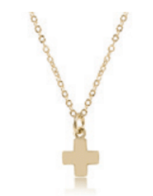 16" Necklace Gold - Signature Cross Small