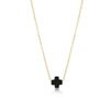 16&quot; Gold Necklace - Onyx Signature Cross