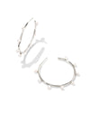 Leighton Silver Pearl Hoop Earrings