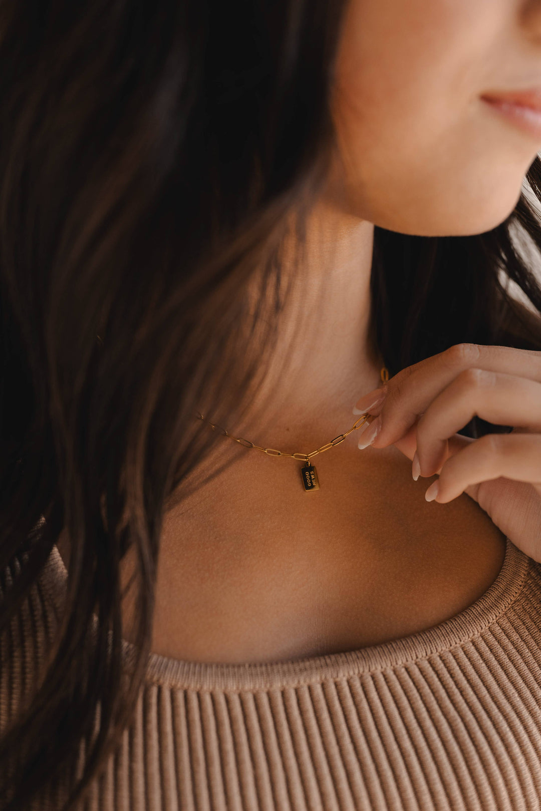 Good News Mini Tag Necklace | Christian Jewelry
