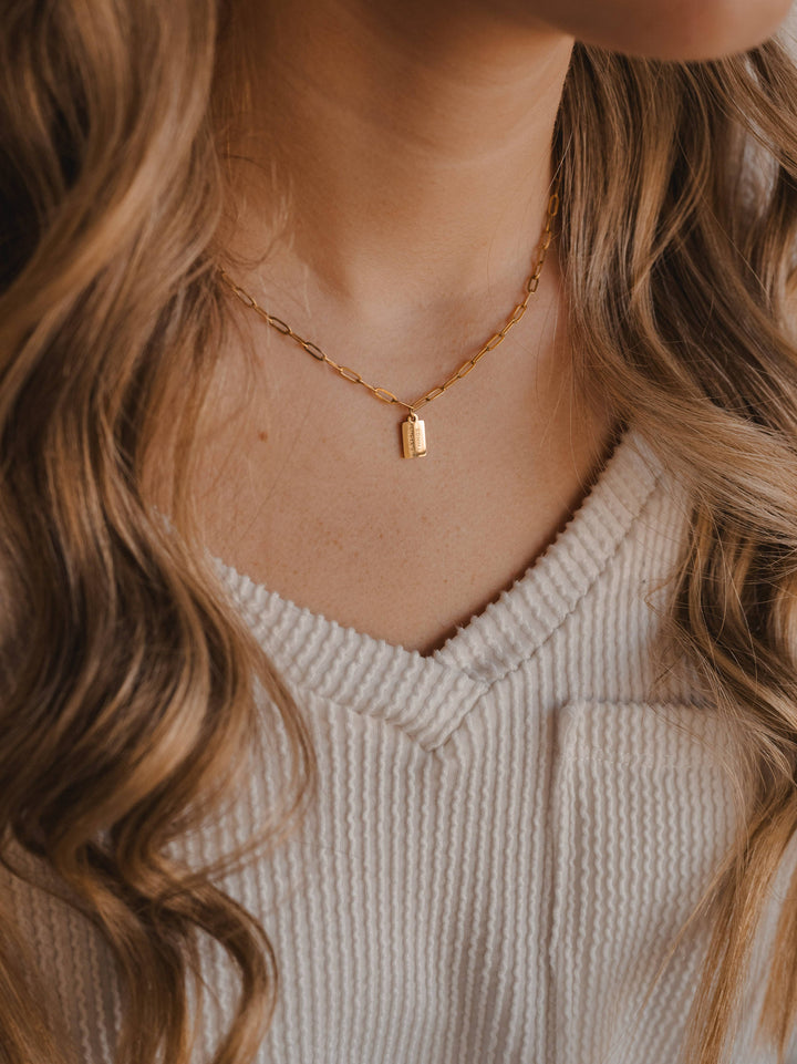 Heavenly Things Mini Tag Necklace | Christian Jewelry