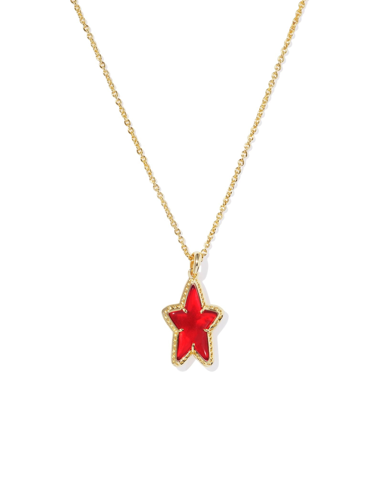 Ada Star Pendant Necklace Gold Red Illusion