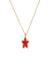 Ada Star Pendant Necklace Gold Red Illusion
