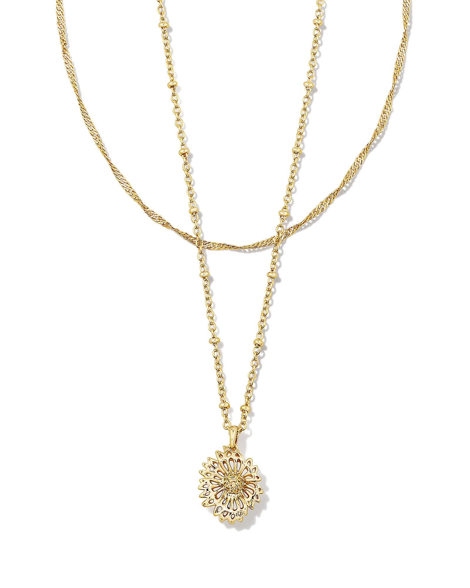 Brielle Gold Multi Strand Necklace