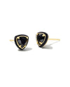 Arden Gold Black Agate Enamel Framed Stud Earrings