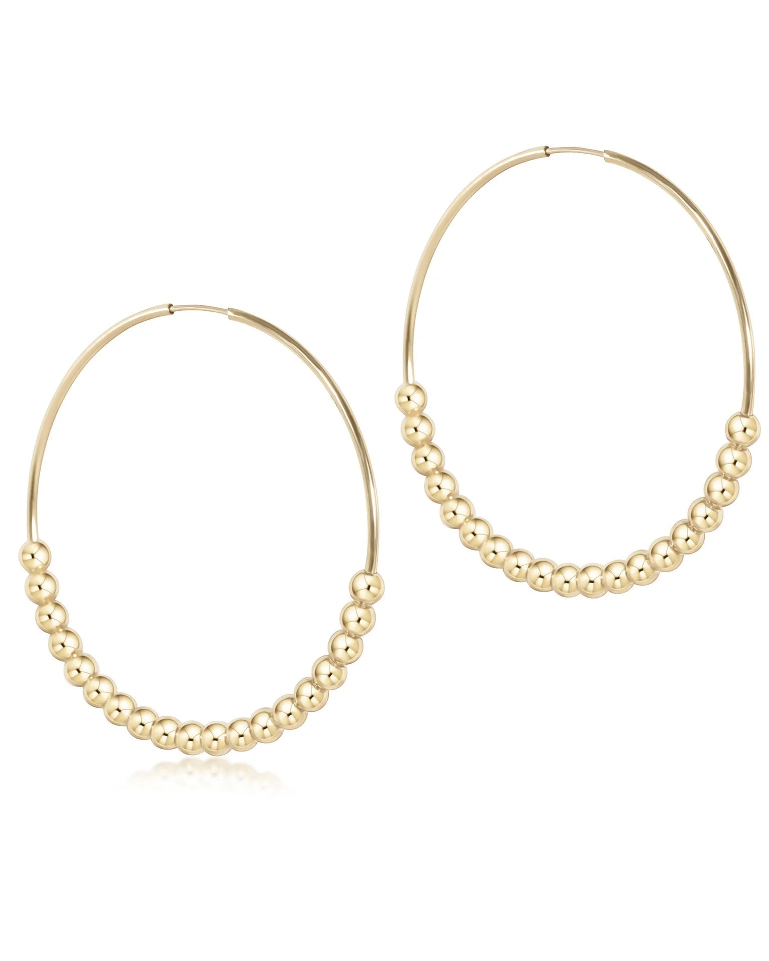 Classic Beaded Bliss Hoop - 4mm Gold Earrings