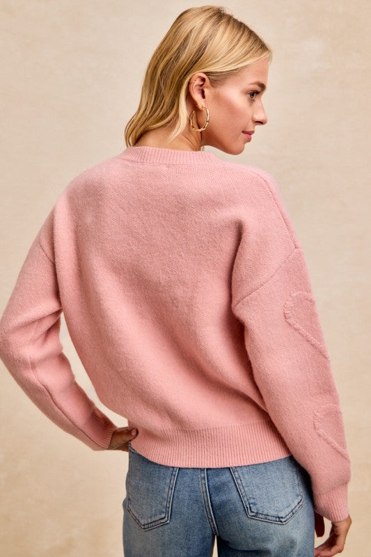 Valentine's Pink Heart Sweater