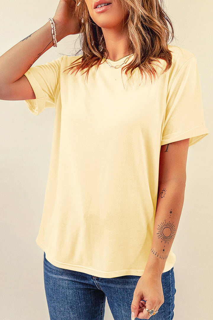 Soft Yellow Crew Neck Tee