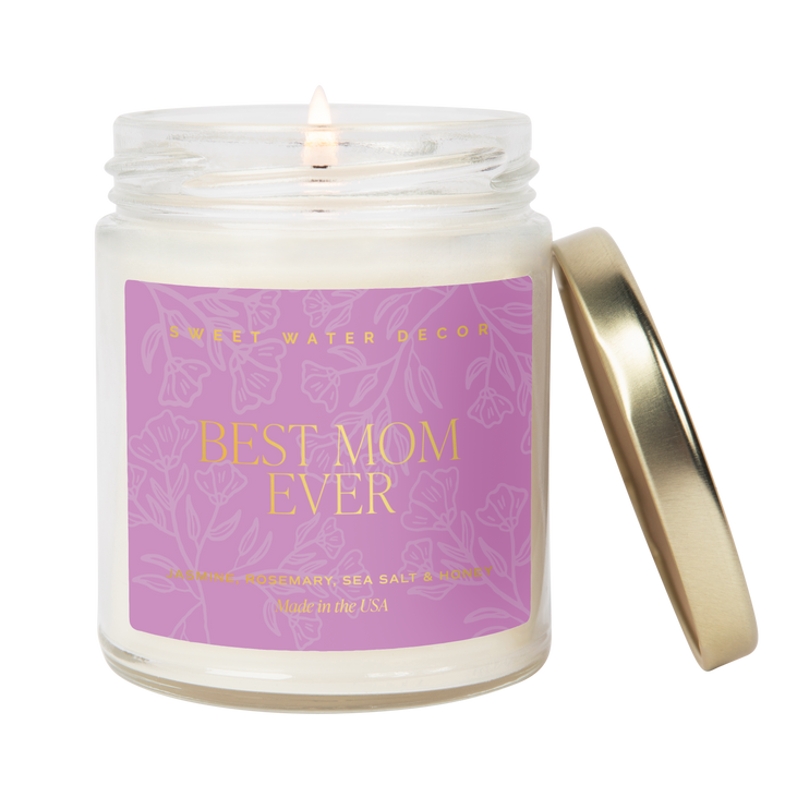 Best Mom Ever 9 oz Soy Candle (Gold Foil) - Mother's Day