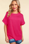 Fuchsia Cable Knit Top