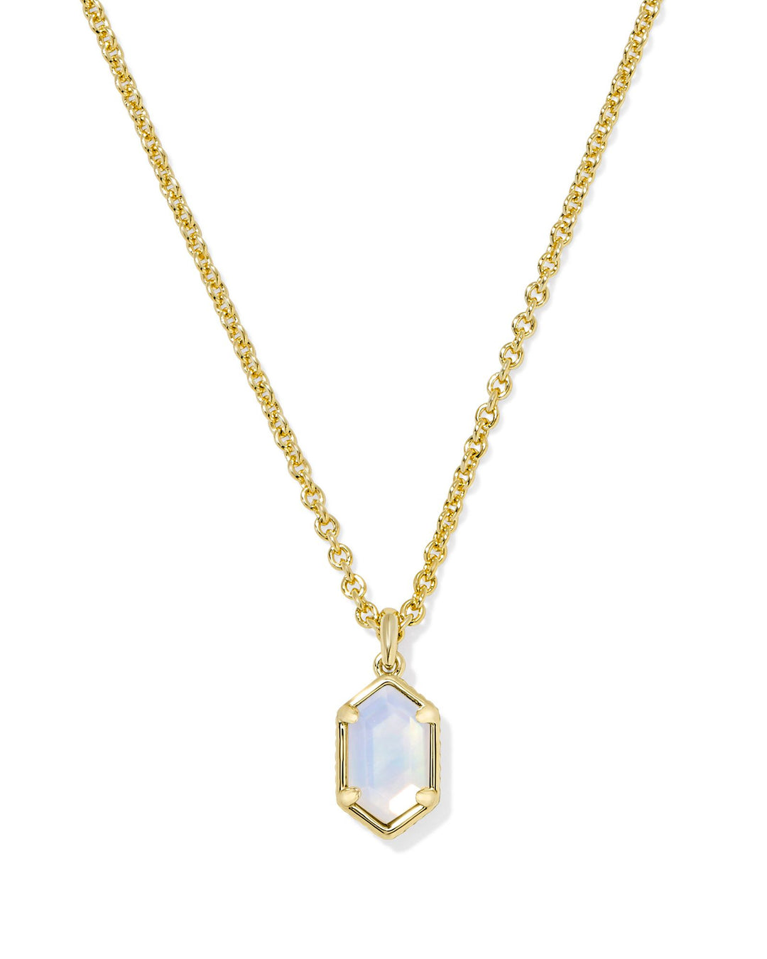 Hallie Pendant Necklace Gold Opalite Illusion