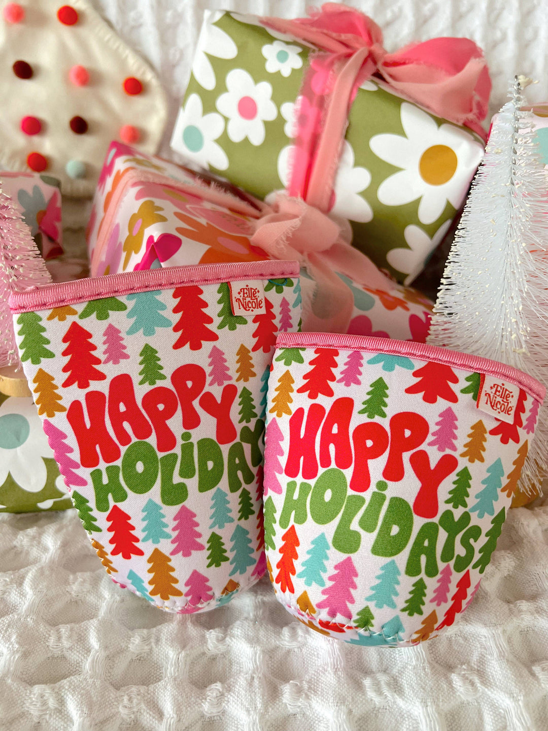 Coffee Cup Cover - Happy Holidays: Large / 24oz