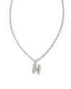 Crystal Letter H Silver Pendant Necklace