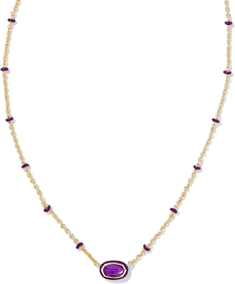 Mini Elisa Enamel Necklace Gold Purple