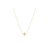 16&quot; Gold Necklace - Gold 4mm Beaded Signature Cross