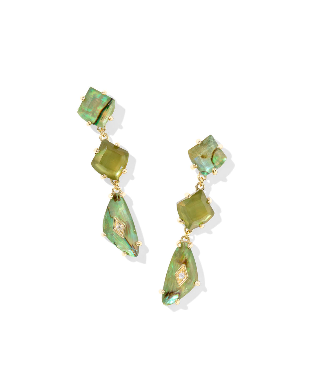 Bianca Linear Earrings - Green