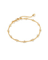 Haven Heart Delicate Chain Bracelet Gold White Crystal