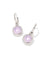 Davie Intaglio Huggie Earrings Rhodium Lavender Opalite Butterfly