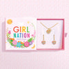 Crystal Necklace &amp; Lever Back Gift Set | Rainbow Heart
