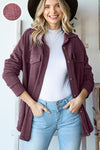 Maroon Button Top with Pockets
