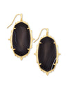 Baroque Ella Drop Earrings Gold Black Banded Agate