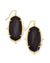 Baroque Ella Drop Earrings Gold Black Banded Agate