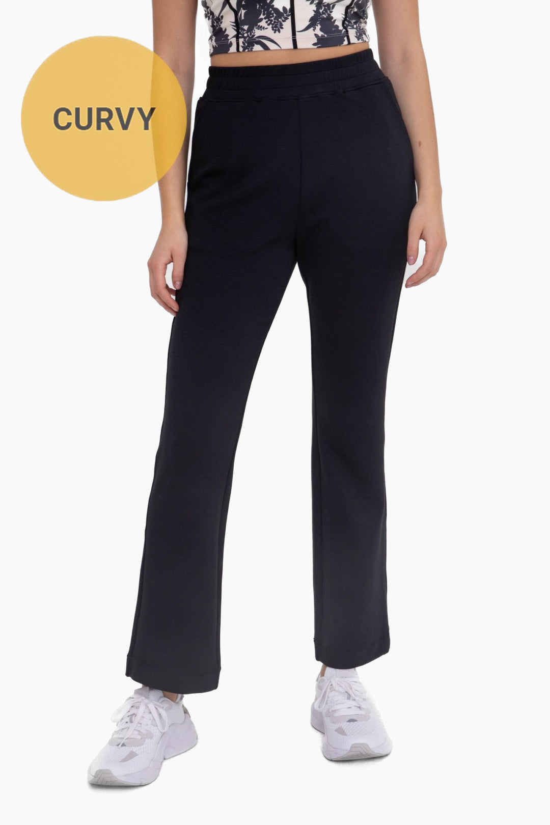 High-Waist Pants: BLACK