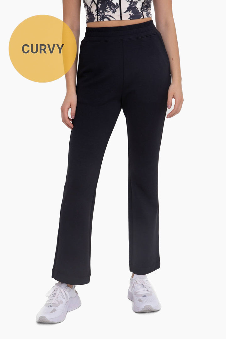 High-Waist Pants: BLACK