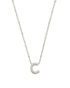 Initial C Silver Pendant Necklace