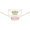 Pink Salt 14K Gold Reversible Hex Short Chain Necklace