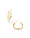 Cailin Crystal Hoop Earrings Gold White Cz