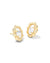 Piper Stud Earrings Gold White Howlite