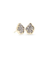 Tessa Earrings Gold Platinum Drusy