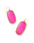 Danielle Statement Earrings Gold Neon Pink