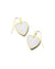 Heart Drop Earrings Gold Iridescent Drusy