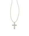 Cross Crystal Pendant Necklace Silver White Crystal