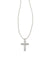 Cross Crystal Pendant Necklace Silver White Crystal