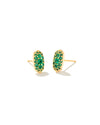 Grayson Crystal Stud Earrings Gold Emerald Crystal